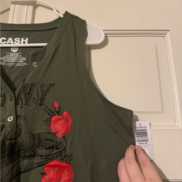 Torrid Johnny Cash Classic Fit Cotten Henley Tank - Picture 3 of 5